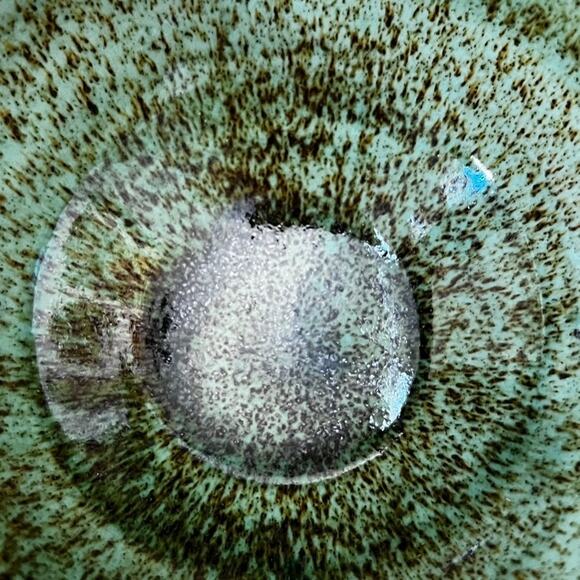 Studio Art Pottery Bowl 4.75" Green Speckled Design With A High Gloss Finish - Picture 3 of 7